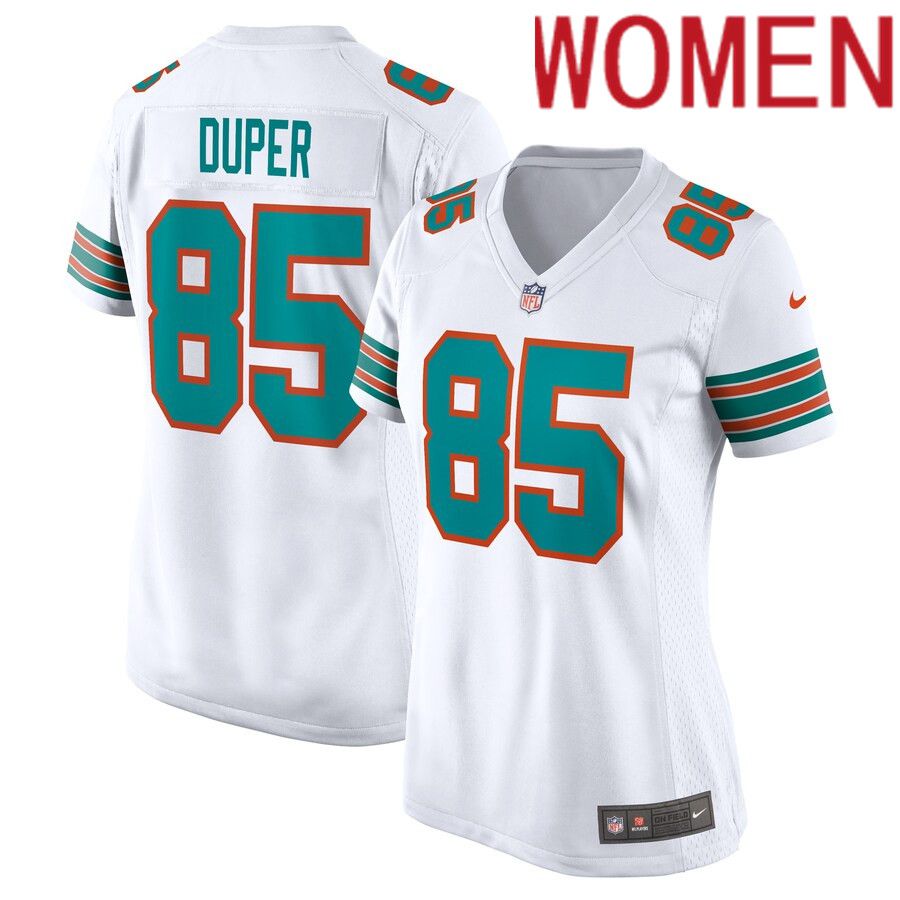 Women Miami Dolphins 85 Mark Duper Nike White Retired Player NFL Jersey